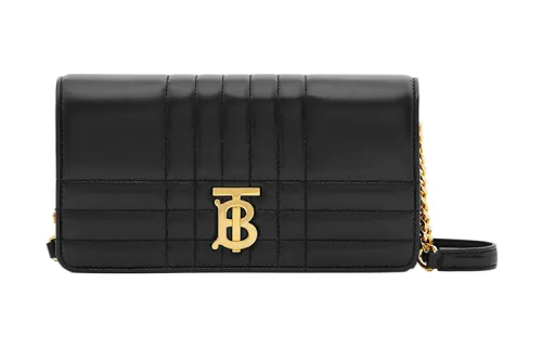 Burberry Lola Bag Lambskin Shoulder Bag, Crossbody Bag, Chain Wallet Regular Women's Black