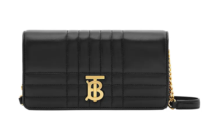 Burberry Lola Bag Lambskin Shoulder Bag, Crossbody Bag, Chain Wallet Regular Women's Black