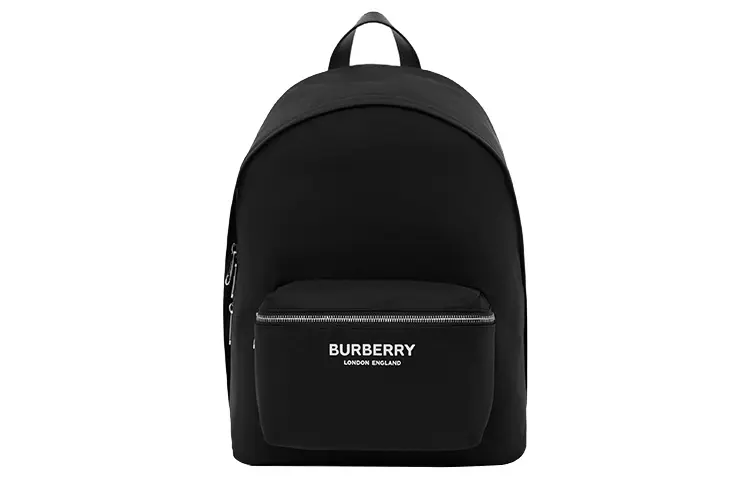 Burberry Leather Trim Backpack Men's Black