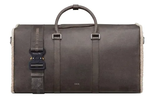 DIOR Lingot Sheepskin Shoulder Bag, Crossbody Bag, Handbag, Luggage Bag, Travel Bag Men's Dark Gray