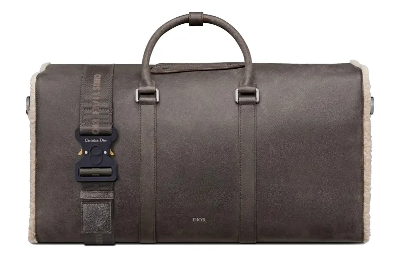 DIOR Lingot Sheepskin Shoulder Bag, Crossbody Bag, Handbag, Luggage Bag, Travel Bag Men's Dark Gray