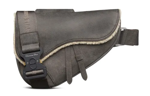 DIOR Sheepskin Sling Bag Men's Dark Gray