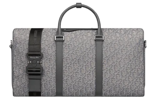 DIOR Lingot Fabric With Grain Cow Leather Handbag, Shoulder Bag, Crossbody Bag, Travel Bag Regular Men's Metallic