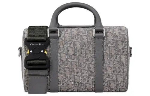DIOR Lingot Monogram All Over Print With Grain Cow Leather Shoulder Bag, Crossbody Bag, Handbag Men's Dark Gray