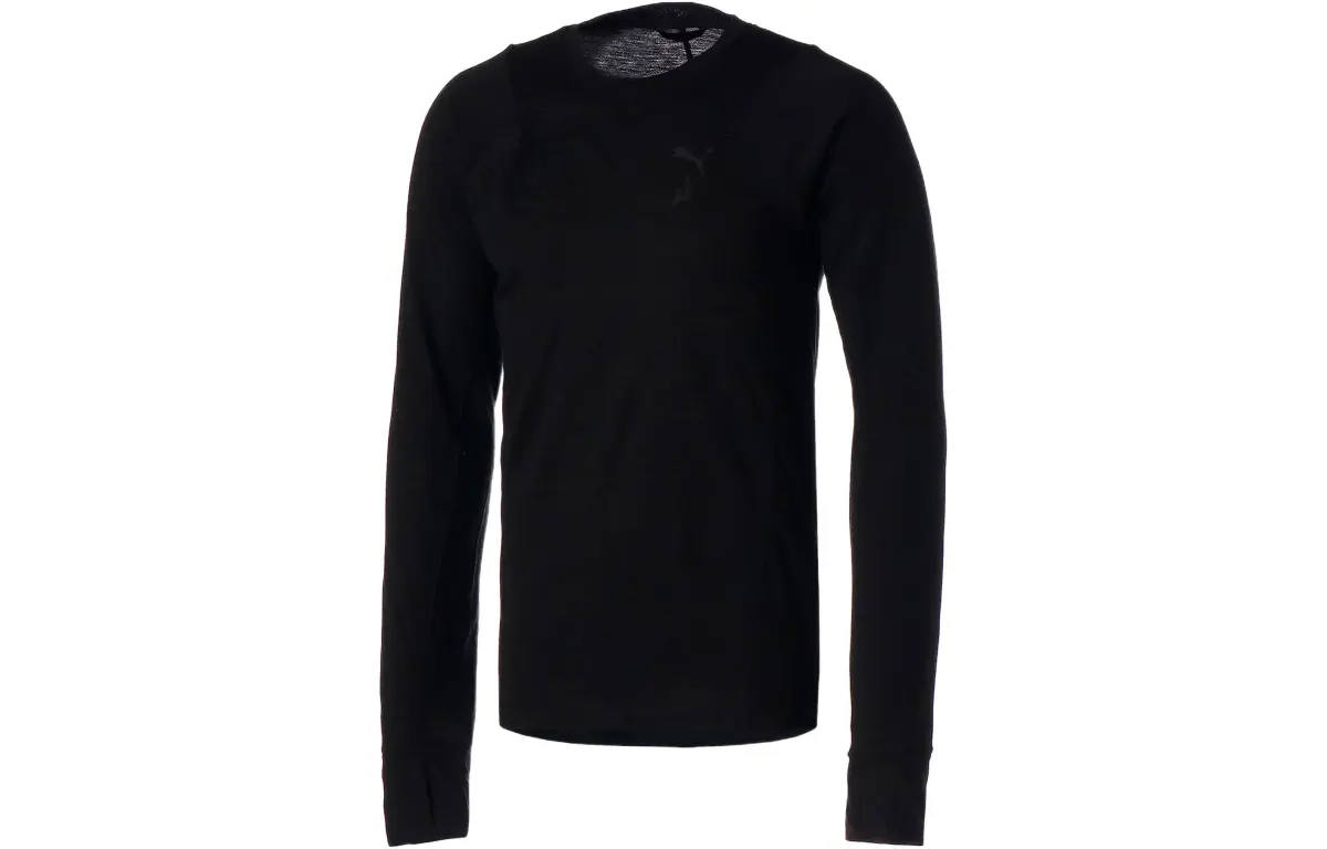 PUMA T-Shirts Men's Black Crew Neck Moderate Straight Fit