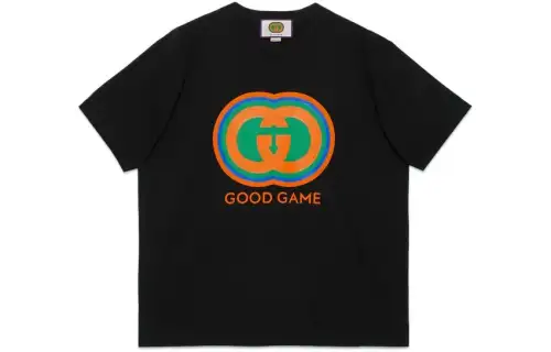 GUCCI Letter Print Loose Fit Crew Neck Short Sleeved FW22 T Shirt Unisex Black