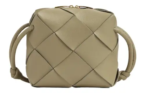Bottega Veneta Cassette Camera Bag Mini Intreccio Taupe