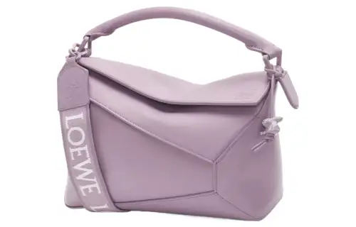 LOEWE Puzzle Satin Cow Leather Shoulder Bag, Crossbody Bag, Handbag Small Women's Light Eggplant Purple Glaze