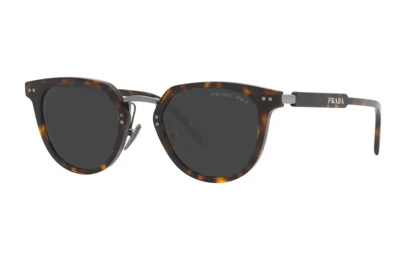 PRADA Plate Frame Irregular Shape Sunglass Men's