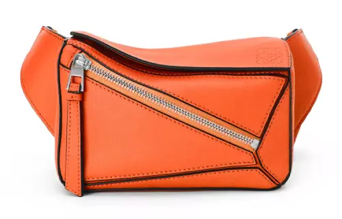 LOEWE Puzzle Cow Leather Fanny Pack Mini Women's Orange