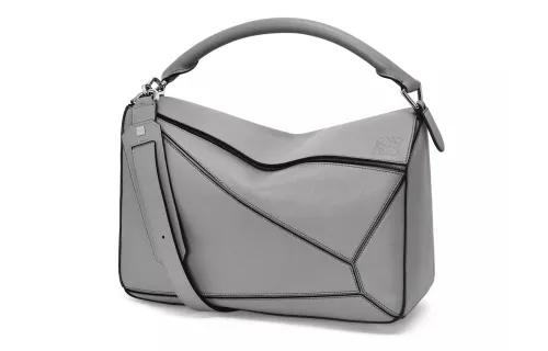 LOEWE Puzzle Cow Leather Portable Crossbody Bag, Shoulder Bag Large Men's Asphalt Gray