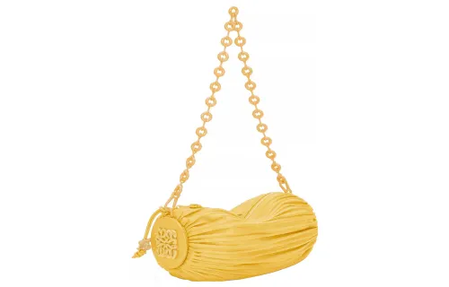 LOEWE Bracelet Pouch In Pleated Nappa Pale Yellow Glaze