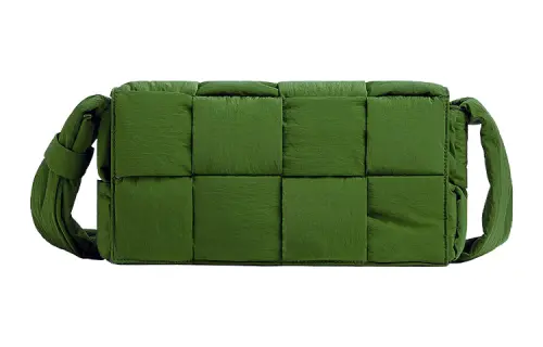 Bottega Veneta Tech Cassette Crossbody Bag Padded Intreccio Avocado