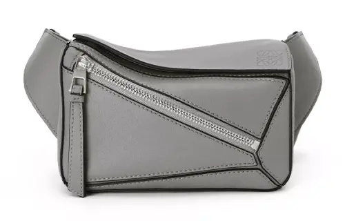 LOEWE Puzzle Cow Leather Fanny Pack Mini Men's Asphalt Gray