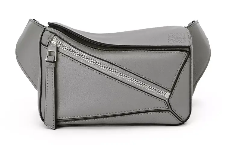 LOEWE Puzzle Cow Leather Fanny Pack Mini Men's Asphalt Gray