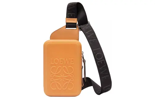 LOEWE Molded Sling In Diamond Rubber And Calfskin Natural/Black
