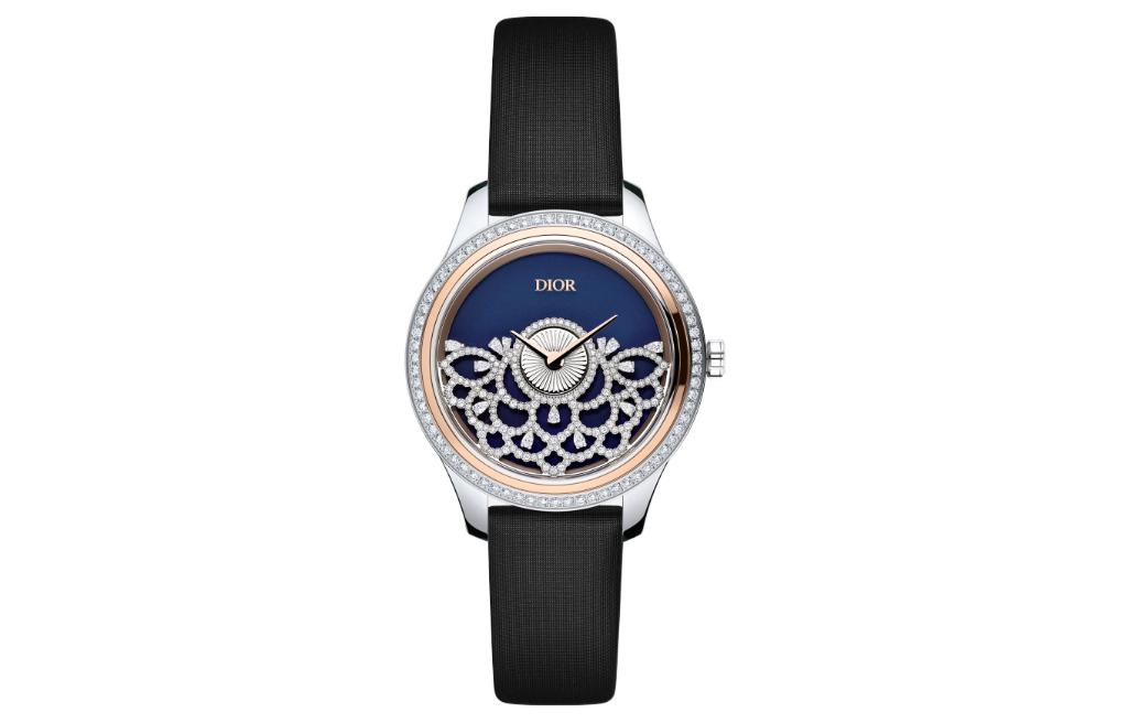 DIOR Wrist Watches Automatic Mechanical Movement Grosgrain Ribbon Strap Blue Dial Women's 30m Water Resistant