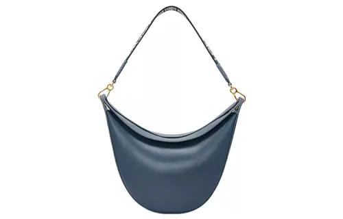 LOEWE Luna Satin Cow Leather With Jacquard Fabric Handbag, Shoulder Bag Women's Agate Blue