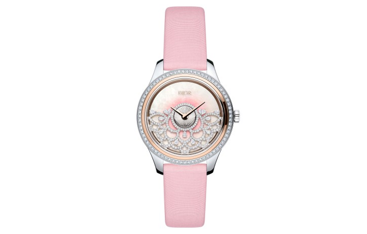 DIOR Wrist Watches Automatic Mechanical Movement Fabric Strap White Dial Women's