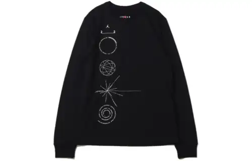 Jordan T Shirts Men's Black Crew Neck Moderate Straight Fit