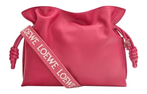 LOEWE Flamenco Clutch In Nappa Calfskin Ruby Red Glaze