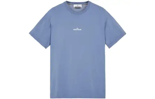 STONE ISLAND T Shirts Men's Air Force Blue Crew Neck Moderate Straight Fit