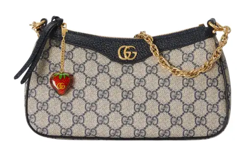 GUCCI Ophidia Canvas With Leather Trim Shoulder Bag, Portable Crossbody Bag Women's