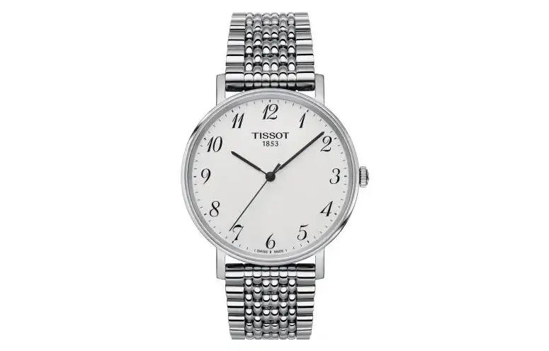 TISSOT Meishi Collection Quartz Movement 30m Waterproof Men's Watch White Dial Stainless Steel Case
