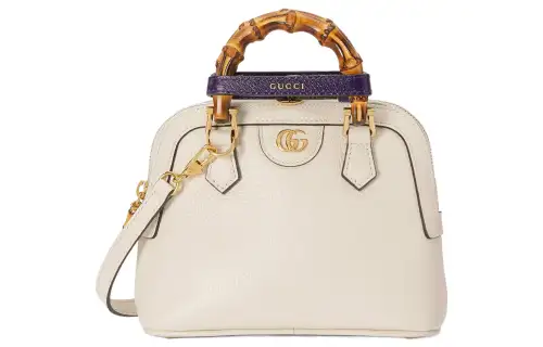 GUCCI Diana Leather Shoulder Bag, Crossbody Bag, Handbag Mini Women's White