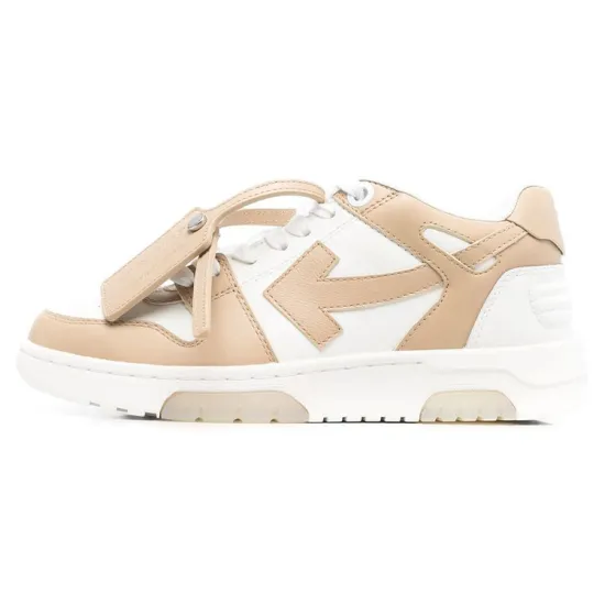OFF-WHITE Out Of Office OOO Low Tops White Tan Women's