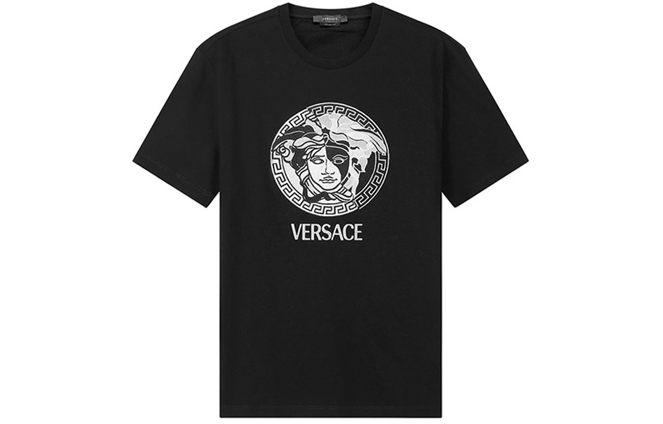 Мужская футболка Versace Printed Tee (черная)