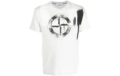 STONE ISLAND T Shirts Men's White Crew Neck Straight Fit