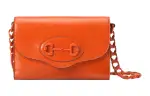 GUCCI Horsebit 1955 Leather Handheld Crossbody Bag, Shoulder Bag Women's Orange