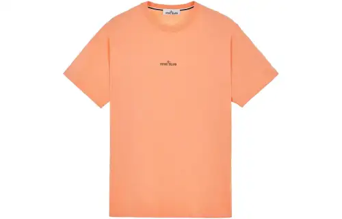 STONE ISLAND T Shirts Men's Pink Crew Neck Moderate Straight Fit
