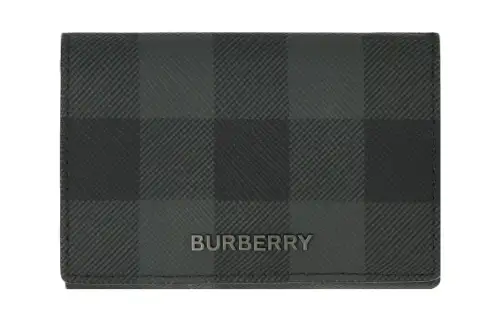 Burberry Leather Wallet Men's Charcoal Gray