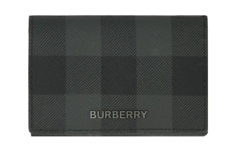Burberry Leather Wallet Men's Charcoal Gray