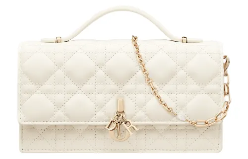 DIOR My Dior Sheepskin Shoulder Bag, Crossbody Bag, Handbag Regular Women's White