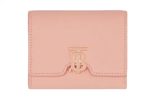 Burberry Grain Calfskin Wallet Women's Dark Pink