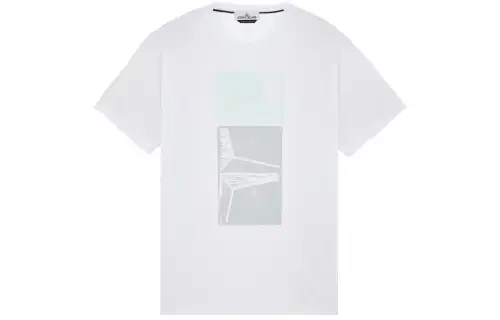 STONE ISLAND T Shirts Men's White Crew Neck Moderate Straight Fit