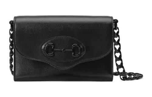 GUCCI Horsebit 1955 Leather Crossbody Bag, Shoulder Bag Women's Black