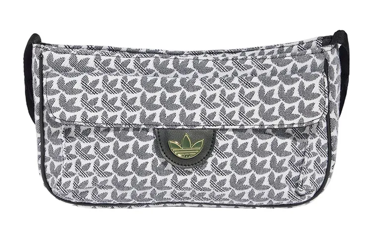 Adidas Originals Trefoil Cotton Shoulder Bag, Crossbody Bag Mini Women's Black White