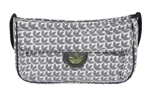 Adidas Originals Trefoil Cotton Shoulder Bag, Crossbody Bag Mini Women's Black White