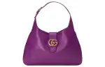 GUCCI Aphrodite Leather Portable Crossbody Bag, Shoulder Bag Women's Purple