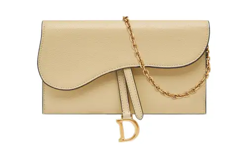 DIOR Saddle Sheepskin Saddle Bag, Shoulder Bag, Crossbody Bag Wallet Women's Light Yellow/Light Yellow