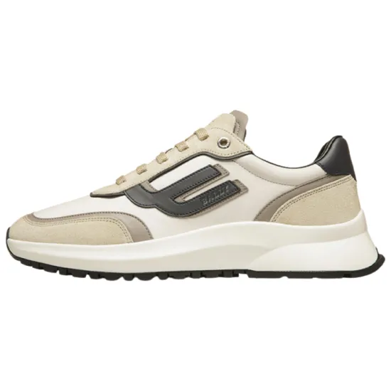 BALLY Slip-Resistant Low-Top Sports Casual Shoes Men's Beige Gray White