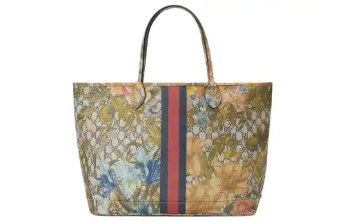 GUCCI Ophidia Canvas Tote Bag, Shopping Bag, Handbag, Shoulder Bag Large Women's Multicolor