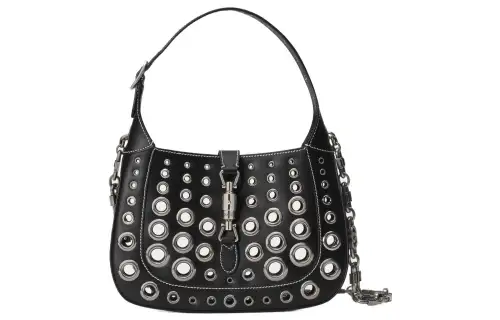GUCCI Jackie 1961 Leather Crescent Shoulder Bag Shoulder Bag Women's Black