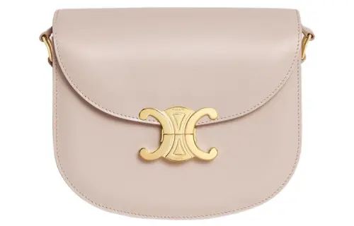 CELINE Besace Clea Cow Leather Crossbody Bag, Shoulder Bag Women's Nude
