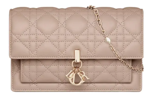 DIOR Lady Dior Sheepskin Handheld Shoulder Bag, Crossbody Bag Women's Hazelnut