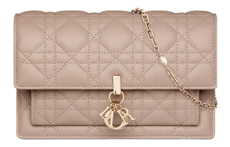 DIOR Lady Dior Sheepskin Handheld Shoulder Bag, Crossbody Bag Women's Hazelnut